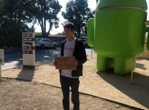 James Damore in a Goolag T-Shirt Google Venice Beach
